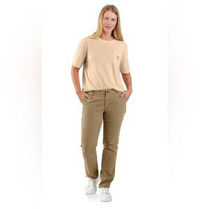 Carhartt Original Fit Canvas Work Pants Womens 12 Short 103104 253 Khaki